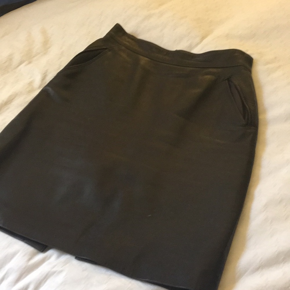 Dark Brown Leather Skirt